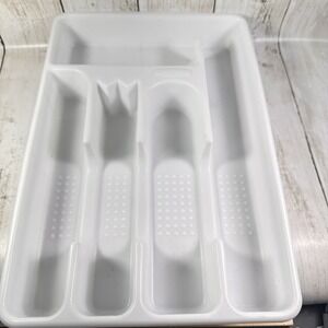 VTG Rubbermaid 2919-RD WHT‎ Plastic Cutlery Tray, 13-1/2" x 9" x 1-3/4", White